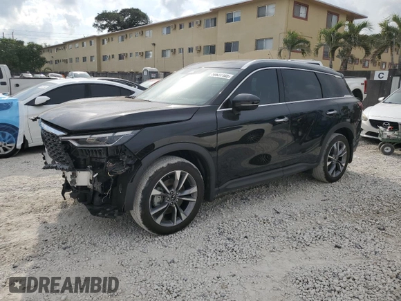 2024 Infiniti QX60 Luxe с VIN 5N1DL1FR1RC345369, выставлен на аукционе Copart как лот 50631105 с пробегом 1 400 миль миль и Списание • Salvage title. История ставок и продаж доступна на DreamBid. Изображение 1.