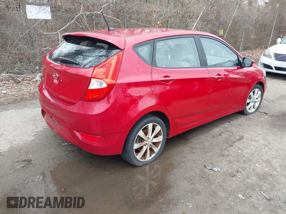 2012 Hyundai Accent SE with VIN KMHCU5AE8CU018361, listed as a IAAI auction lot 42050938 with 133,688 mi miles. Bid and sale history available at carsss.com. Image 4.