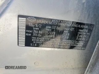 2022 Hyundai Santa Fe SEL z VIN 5NMS34AJ8NH467401, wystawiony jako Copart lot #52863215 z przebiegiem 59 780 mil mil oraz Szkoda całkowita • Salvage title. Historia ofert i sprzedaży dostępna na DreamBid. Obrazek 13.