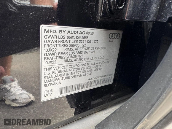 2021 Audi Q7 Prestige с VIN WA1VXAF71MD011660, выставлен на аукционе Copart как лот 62889225 с пробегом 119 372 миль миль и Чистый • Clean title. История ставок и продаж доступна на DreamBid. Изображение 10.