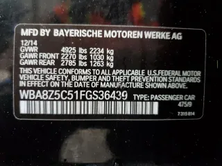 2015 BMW 3 Series Gran Turismo 328i xDrive with VIN WBA8Z5C51FGS36439, listed as a Copart auction lot 49407124 with 76,139 mi miles and Salvage Title. Bid and sale history available at carsss.com. Image 12.