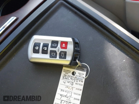 2013 Toyota Sienna XLE with VIN 5TDDK3DC0DS067993, listed as a IAAI auction lot 41832594 with 159,364 mi miles and . Bid and sale history available at DreamBid. Image 11.