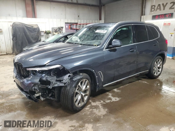 2021 BMW X5 xDrive40i with VIN 5UXCR6C00M9G00599, listed as a Copart auction lot 51536795 with 55,422 mi miles and Salvage title. Bid and sale history available at DreamBid. Image 1.