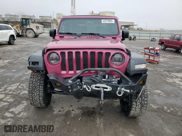 2021 Jeep Wrangler Sport S with VIN 1C4GJXAG3MW858730, listed as a Copart auction lot 44279865 with 25,857 mi miles and Salvage Title. Bid and sale history available at DreamBid. Image 5.