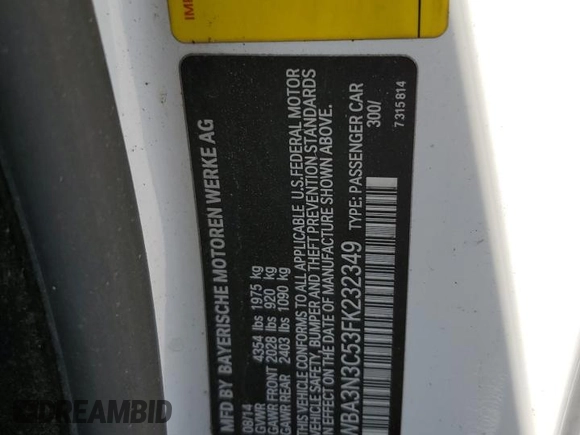 2015 BMW 4 Series 428i с VIN WBA3N3C53FK232349, выставлен на аукционе Copart как лот 53136685 с пробегом 114 832 миль миль и Списание • Salvage title. История ставок и продаж доступна на DreamBid. Изображение 13.