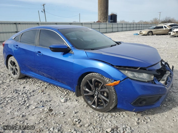 2019 Honda Civic Sedan Sport with VIN 19XFC2F8XKE008109, listed as a Copart auction lot 47468085 with 126,934 mi miles and Salvage Title. Bid and sale history available at carsss.com. Image 4.