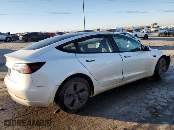 2023 Tesla Model 3 with VIN 5YJ3E1EA8PF548135, listed as a Copart auction lot 88732625 with 33,232 mi miles and Salvage Title. Bid and sale history available at DreamBid. Image 3.
