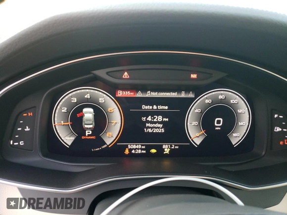 2019 Audi A6 Premium Plus with VIN WAUL2BF20KN090118, listed as a Copart auction lot 87449584 with 50,849 mi miles and Clean Title. Bid and sale history available at carsss.com. Image 9.
