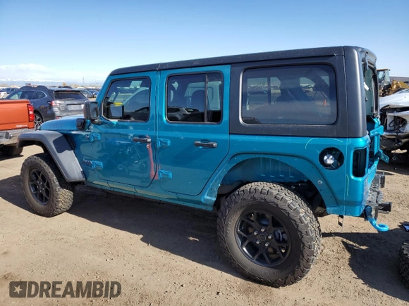 2024 Jeep Wrangler Willys z VIN 1C4RJXN67RW218280, wystawiony jako Copart lot #53845845 z przebiegiem 5 281 mil mil oraz Szkoda całkowita • Salvage title. Historia ofert i sprzedaży dostępna na DreamBid. Obrazek 2.