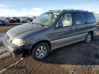 2005 Kia Sedona LX with VIN KNDUP131X56672224, listed as a Copart auction lot 88444405 with 151,386 mi miles and Salvage Title. Bid and sale history available at carsss.com. Image 1.