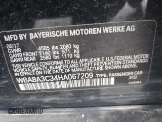2017 BMW 3 Series 320i xDrive z VIN WBA8A3C34HA067209, wystawiony jako Copart lot #61074805 z przebiegiem 93 838 mil mil oraz Szkoda całkowita • Salvage title. Historia ofert i sprzedaży dostępna na DreamBid. Obrazek 12.
