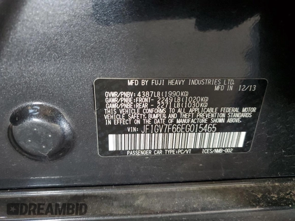 2014 Subaru WRX WRX Premium с VIN JF1GV7F66EG015465, выставлен на аукционе Copart как лот 53380535 с пробегом 140 166 миль миль и Списание • Salvage title. История ставок и продаж доступна на DreamBid. Изображение 14.