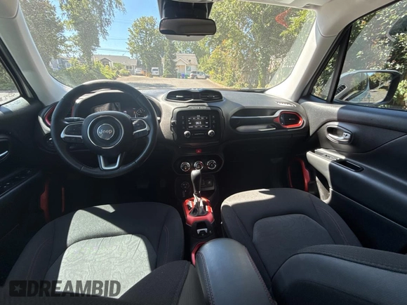 2017 Jeep Renegade Trailhawk with VIN ZACCJBCB6HPE79727, listed as a Copart auction lot 64074965 with 90,651 mi miles and Salvage title. Bid and sale history available at DreamBid. Image 9.