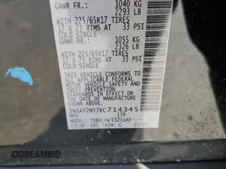 2019 Nissan Rogue S with VIN 5N1AT2MT7KC714345, listed as a Copart auction lot 51384485 with 70,719 mi miles and Non Repairable. Bid and sale history available at carsss.com. Image 15.