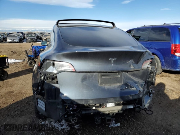 2021 Tesla Model Y Long Range with VIN 5YJYGDEE2MF065398, listed as a Copart auction lot 89352855 with 46,144 mi miles and Salvage Title. Bid and sale history available at DreamBid. Image 6.