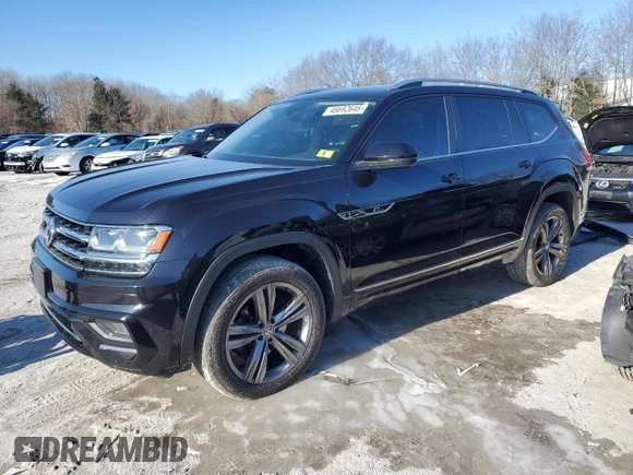 2019 Volkswagen Atlas SEL R-Line with VIN 1V2RR2CA3KC546952, listed as a Copart auction lot 46692645 with 64,416 mi miles and Salvage title. Bid and sale history available at DreamBid. Image 1.