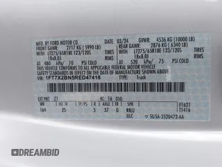 2024 Ford F-250 XL с VIN 1FT7X2BN5RED47418, выставлен на аукционе IAAI как лот 42049571 с пробегом 3 834 миль миль и . История ставок и продаж доступна на DreamBid. Изображение 9.