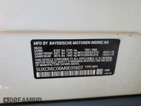 2021 BMW X5 xDrive40i z VIN 5UXCR6C06M9E05607, wystawiony jako Copart lot #52524425 z przebiegiem Nie podano mil oraz Szkoda całkowita • Salvage title. Historia ofert i sprzedaży dostępna na DreamBid. Obrazek 12.