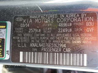 2014 Kia Cadenza Premium with VIN KNALN4D76E5162994, listed as a Copart auction lot 82047484 with 0 mi miles and Salvage Title. Bid and sale history available at carsss.com. Image 12.