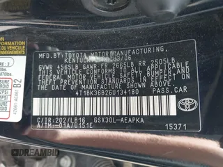 2006 Toyota Avalon XL with VIN 4T1BK36B26U134180, listed as a IAAI auction lot 42128863 with 162,177 mi miles. Bid and sale history available at carsss.com. Image 9.