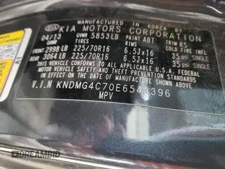 2014 Kia Sedona LX with VIN KNDMG4C70E6543396, listed as a Copart auction lot 54093205 with 149,451 mi miles and Clean Title. Bid and sale history available at carsss.com. Image 13.