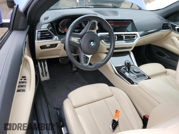 2023 BMW 4 Series 430i xDrive with VIN WBA43AT09PCM21604, listed as a Copart auction lot 49326175 with 15,305 mi miles and Salvage Title. Bid and sale history available at DreamBid. Image 8.