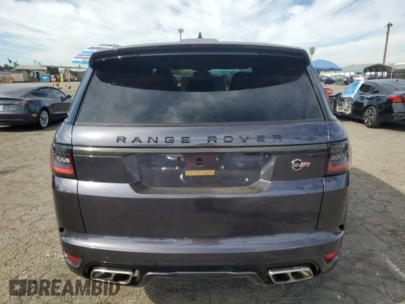 2022 Land Rover Range Rover Sport SVR with VIN SALWZ2RE0NA238645, listed as a Copart auction lot 77895924 with 8,137 mi miles and Salvage Title. Bid and sale history available at DreamBid. Image 6.
