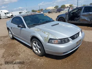 2002 Ford Mustang Standard with VIN 1FAFP40412F222679, listed as a IAAI auction lot 42022249 with 1 mi miles. Bid and sale history available at carsss.com. Image 1.
