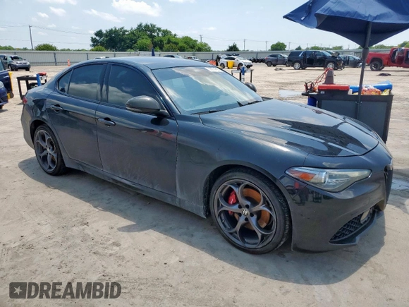 2021 Alfa Romeo Giulia Ti with VIN ZARFANBN7M7643882, listed as a Copart auction lot 59276115 with 44,782 mi miles and Salvage title. Bid and sale history available at DreamBid. Image 4.
