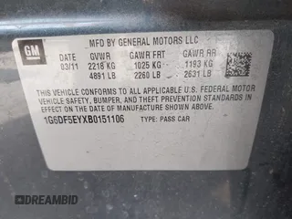 2011 Cadillac CTS Luxury with VIN 1G6DF5EYXB0151106, listed as a IAAI auction lot 42107070 with 140,468 mi miles and . Bid and sale history available at DreamBid. Image 9.