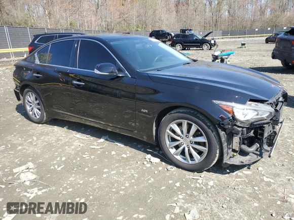 2016 Infiniti Q50 2.0t Premium with VIN JN1CV7AR9GM253313, listed as a Copart auction lot 50924685 with 53,965 mi miles and Salvage Title. Bid and sale history available at carsss.com. Image 4.