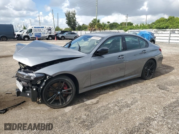 2024 BMW 3 Series M340i with VIN 3MW49FS08R8E37154, listed as a Copart auction lot 65490464 with 7,494 mi miles and Salvage Title. Bid and sale history available at carsss.com. Image 1.