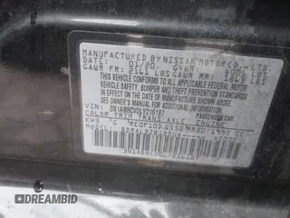 2020 Nissan Sentra SV with VIN 3N1AB8CV0LY216187, listed as a IAAI auction lot 41790924 with 103,794 mi miles. Bid and sale history available at carsss.com. Image 9.