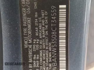 2008 BMW 5 Series 550i with VIN WBANW53508CT34559, listed as a Copart auction lot 49057624 with 119,058 mi miles and Salvage Title. Bid and sale history available at carsss.com. Image 12.