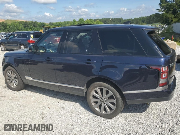 2017 Land Rover Range Rover with VIN SALGR2FV6HA375585, listed as a Copart auction lot 59903575 with 71,738 mi miles and Clean title. Bid and sale history available at DreamBid. Image 2.