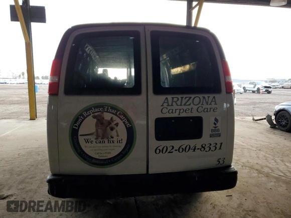 2021 Chevrolet Express Cargo with VIN 1GCWGBFP3M1187840, listed as a Copart auction lot 42579665 with Not provided miles and Non repairable. Bid and sale history available at DreamBid. Image 6.