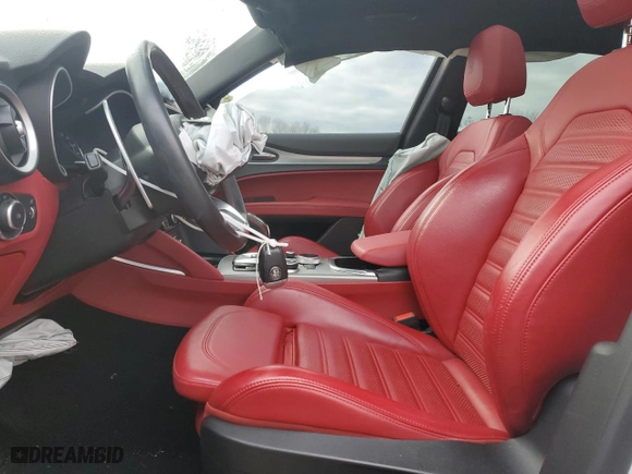 2021 Alfa Romeo Stelvio Ti with VIN ZASPAKBN6M7D01053, listed as a Copart auction lot 81766904 with 0 mi miles and Non Repairable. Bid and sale history available at carsss.com. Image 7.