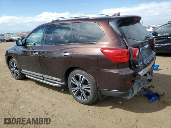 2020 Nissan Pathfinder Platinum with VIN 5N1DR2DM3LC629167, listed as a Copart auction lot 71132664 with 46,213 mi miles and Salvage Title. Bid and sale history available at carsss.com. Image 2.