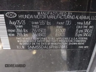 2023 Hyundai Santa Fe Calligraphy z VIN 5NMS5DAL6PH617083, wystawiony jako IAAI lot #41786072 z przebiegiem 29 563 mil mil oraz . Historia ofert i sprzedaży dostępna na DreamBid. Obrazek 9.