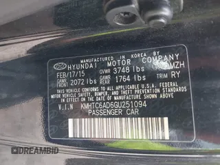 2016 Hyundai Veloster with VIN KMHTC6AD6GU251094, listed as a IAAI auction lot 41971550 with 97,744 mi miles. Bid and sale history available at carsss.com. Image 9.