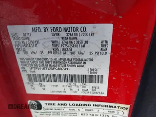 2011 Ford F-150 XLT with VIN 1FTFW1ETXBFC89731, listed as a IAAI auction lot 41709728 with 1 mi miles. Bid and sale history available at carsss.com. Image 9.