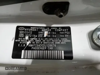 2013 Hyundai Veloster w/Black Int with VIN KMHTC6AD0DU109674, listed as a Copart auction lot 46093195 with 150,151 mi miles and Clean Title. Bid and sale history available at carsss.com. Image 12.