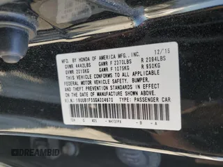 2016 Acura TLX Technology with VIN 19UUB1F55GA004670, listed as a Copart auction lot 58072715 with 140,423 mi miles and Salvage title. Bid and sale history available at DreamBid. Image 13.