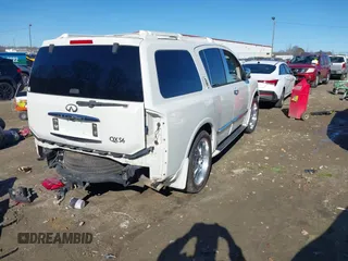 2005 Infiniti QX56 with VIN 5N3AA08C25N806337, listed as a IAAI auction lot 41317749 with 1 mi miles. Bid and sale history available at carsss.com. Image 4.