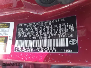 2015 Toyota Camry Hybrid LE with VIN 4T1BD1FK7FU155931, listed as a IAAI auction lot 41794523 with 90,730 mi miles. Bid and sale history available at carsss.com. Image 9.