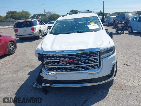 2021 GMC Acadia Denali with VIN 1GKKNPLS9MZ124774, listed as a IAAI auction lot 41859968 with 46,592 mi miles and . Bid and sale history available at carsss.com. Image 6.