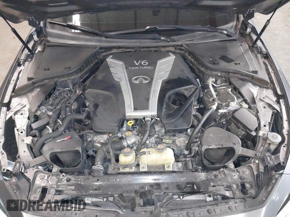 2018 Infiniti Q50 RED SPORT 400 with VIN JN1FV7AR9JM480988, listed as a IAAI auction lot 41662256 with 82,392 mi miles. Bid and sale history available at carsss.com. Image 10.