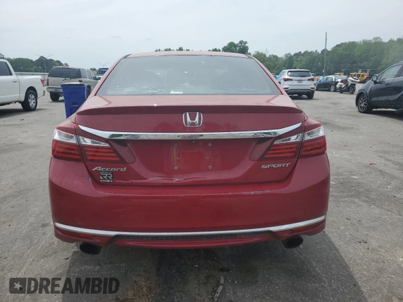 2016 Honda Accord Sport with VIN 1HGCR2F56GA038954, listed as a Copart auction lot 54145225 with 155,096 mi miles and Salvage title. Bid and sale history available at DreamBid. Image 6.