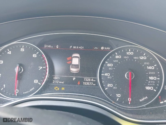 2015 Audi A6 2.0T Premium Plus with VIN WAUGFAFC8FN044809, listed as a IAAI auction lot 41810102 with 153,577 mi miles. Bid and sale history available at carsss.com. Image 7.