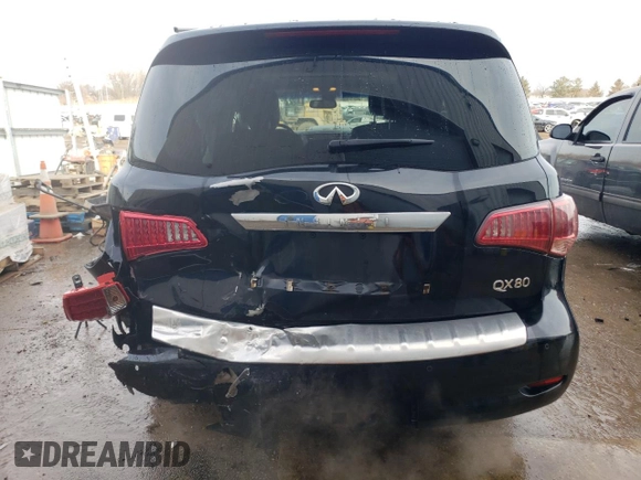 2016 Infiniti QX80 with VIN JN8AZ2NE5G9126763, listed as a Copart auction lot 43198835 with 182,316 mi miles and Salvage Title. Bid and sale history available at DreamBid. Image 6.